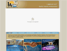 Tablet Screenshot of lacustompools.com